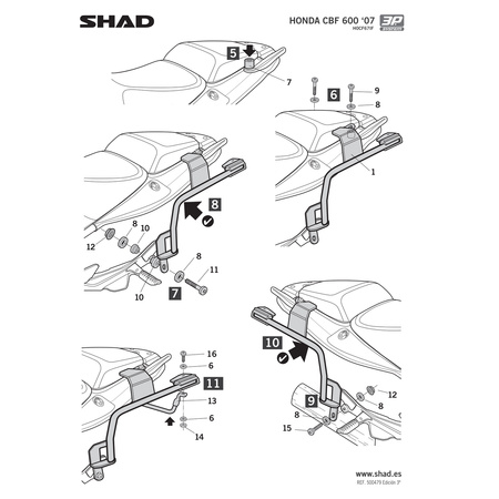 Stelaż do kufrów bocznych Shad 3P do Honda CBF600
