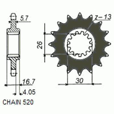 Zebatka napedowa sunstar sunf393-16