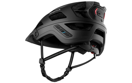 Kask rowerowy m1 trial z wbudowanym interkomem bluetooth 4.1 do 900m oraz tylną lampką led rozmiar m ( 55-58 cm ) kolor czarny (el)