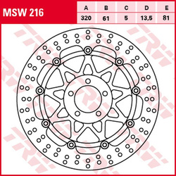 Tarcza hamulcowa przód kawasaki zx-7r/rr '96-'02, zxr 750 '91-'95, zx-9r '94-'04, zzr 1100 '93-'01, zx-12r '00-'03, zzr 1200 '02-'05, vn 150