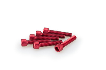 Śruby z anodyzowanego aluminium blister 6 śrub imbusowych m6x30mm czerwone