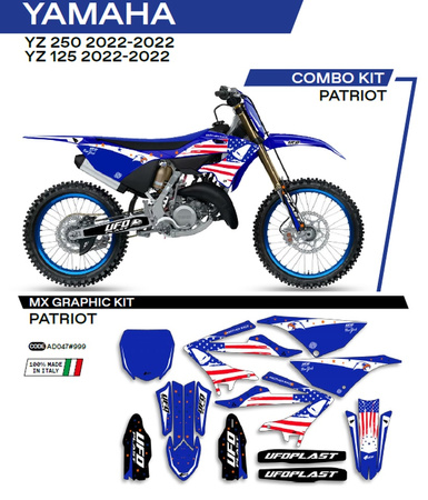 Komplet naklejek (oklein) yamaha yz 125/250 '22 patriot kolor oem (biały/niebieski)