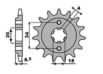 Zębatka przednia 2046 14 honda ca 125 '95-01', cb/cbx/cm/cmx 250 '83-16' (204614jt) (łańc. 520)
