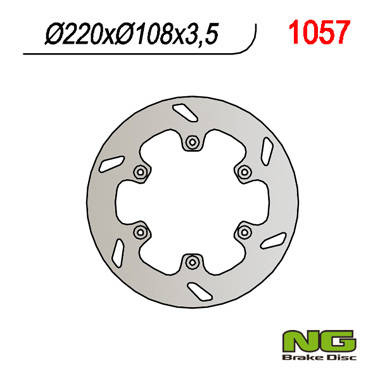 Tarcza hamulcowa tył gas gas 125/250/300/450 '94-'20 (220x108x3,5) (6x6,5mm)