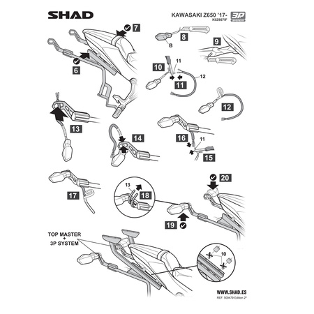 Stelaż do kufrów bocznych Shad 3P do Kawasaki Z650
