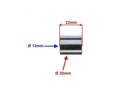 Tulejka osi koła przód skuter Longija 12X22X22