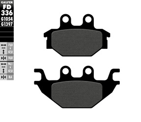 Klocki hamulcowe kh377 yamaha yfz125r '08- , tył atv, półmetaliczne