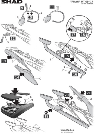 Stelaż kufra tylnego Shad do Yamaha MT 09 (2017-2019)