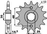 Zębatka przednia 2047 15 18nc (łańc. 525)
