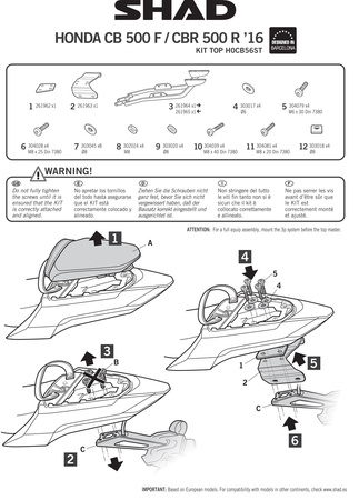 Stelaż kufra tylnego Shad do Honda CB 500 F CBR 500 R