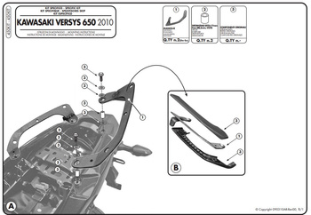adapter do zamontowania stelaża bocznego klr450 oraz klxr450 bez użycia stelaża centralnego