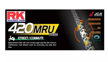 ŁAŃCUCH NAPĘDOWY 420MRU-142 (U-RING) ZAPINKA (CL) W ZESTAWIE KOLOR STANDARD (POJEMNOŚĆ: DO 450 CCM) (35,6 KN)