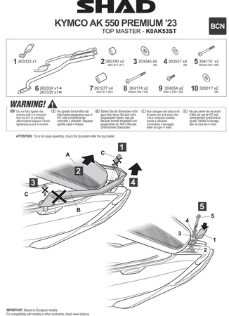 Stelaż kufra tylnego Shad do Kymco AK550 Premium