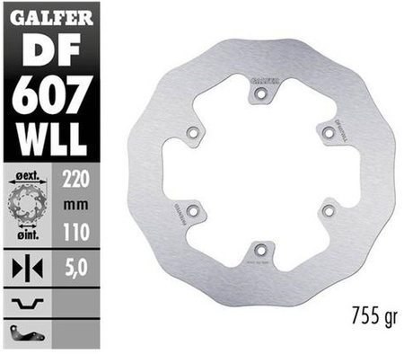 Tarcza hamulcowa tył ktm sx/exc/lc4 husaberg,husqvarna,gas gas wave (220x110x5mm)