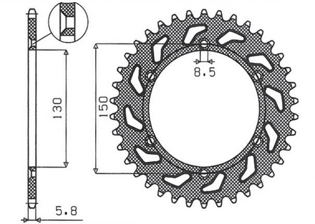 Zębatka tylna 270 49 yamaha yz/yzf/wrf '99-'20 (jtr251.49) (łańc. 520) (27049jt)