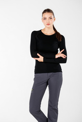 WOOLONA ALIZE KOSZULKA TERMOAKTYWNA DAMSKA Z DŁUGIM RĘKAWEM (100% WEŁNY MERINO) KOLOR CZARNY ROZMIAR XL