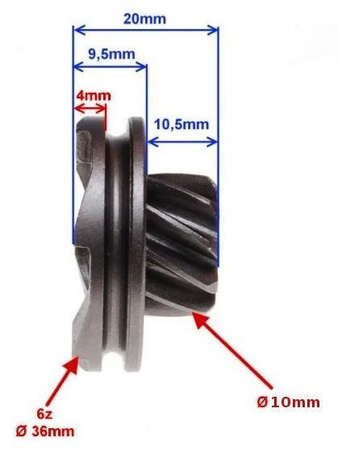 Koło rozrusznika nożnego skuter 2T Junak Zipp