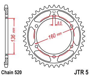 Zebatka Napędzana Jt Jtr5.40