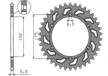 Zębatka tylna 856 47 yamaha tt600 r '98-'03, tt600s '93-'95 (jtr853.47) (łańc. 520) (85647jt)
