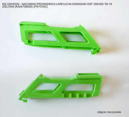 Prowadnica łańcucha kawasaki kxf 250/450 '09-'21 kolor zielony (ka04708026)