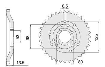 Zębatka tylna 4331 50 (2035-50) derbi senda 50 '96-'99