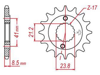 Zębatka przednia 2071 13 honda trx 400 ex '99-'04 xr 400 '96-'06 (jtf1322.13) (-2)