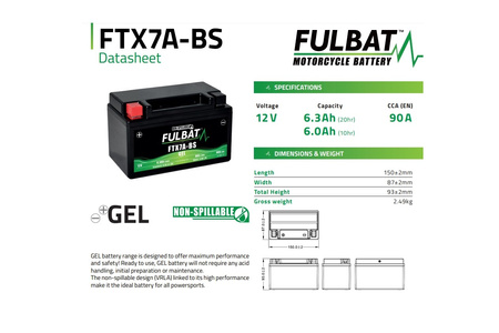 Akumulator Żelowy Bezobsługowy Fulbat Ftx7a-Bs