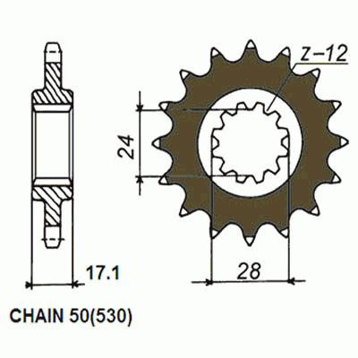 Zebatka napedowa sunstar sunf520-15