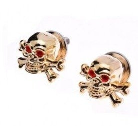 Śruba tablicy rejestracyjnej czaszka złota 2 szt