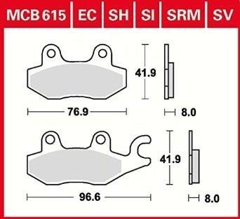 KLOCKI HAMULCOWE TRW MCB615SV