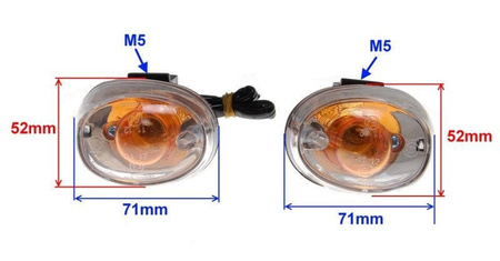 Kierunkowskazy przednie do skutera Podwieszane