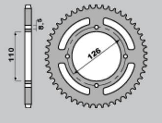 Zębatka tylna aluminiowa t7075 (ergal) kolor czarny 4418 50 (441850) kawasaki kx65 '00-'20, suzuki rm 65 '03-'04