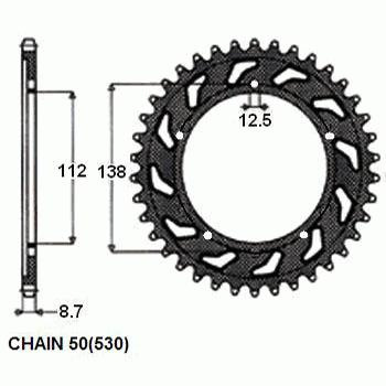 Zebatka napedzana stalowa sunstar sunr1-5486-48