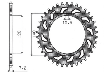 Zębatka tylna 5301 39 kawasaki zr 750 zephyr 91-99,w 650 99-06 (jtr498.39) (łańc. 525) (530139jt)