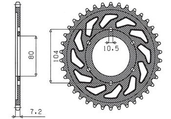 Zębatka tylna 4359 42 kawasaki z 1000 '03-'06, a'10-'13 (jtr1489.42) (łańc. 525) (435942jt)