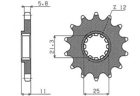 Zębatka przednia 727 14 husqvarna cr/wr/tc/te 125/250/300/310/410/510/610 (jtf824.14) (łańc. 520) (72714jt)