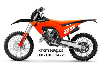 KOMPLET PLASTIKÓW (FULL KIT) Z OSŁONAMI TELESKOPÓW (AMORTYZATORÓW) KTM EXC 150 / 250 / 300 TBI '24-'25, EXC-F 250 / 350 / 450 / 500 '24-'25 KOLOR CZARNY / POMARAŃCZOWY
