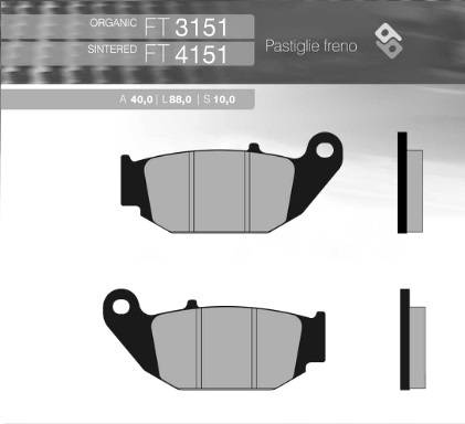 Klocki hamulcowe kh629 honda crf 250ld '13-'16 tył (ft 3151)