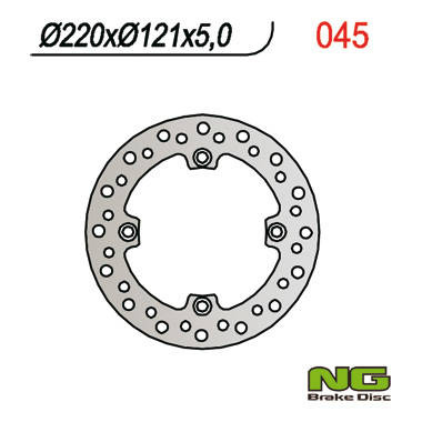 Tarcza hamulcowa tył honda cr 125/250/500 '89-'97, cre 250sm '89-96, (220x121x5mm) (4x10,5mm)
