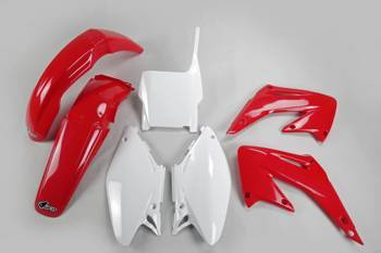 Komplet plastików honda cr 125/250 '04, kolor oem (czerwony/biały)