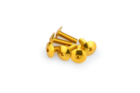 Śruby z anodyzowanego aluminium blister 6 wypukłych śrub m6x20mm żółte