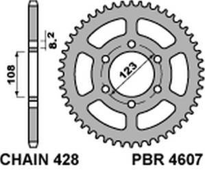 Zębatka tylna 4607 49 c45 derbi gpr 125 4t 09-13 (łańc. 428)