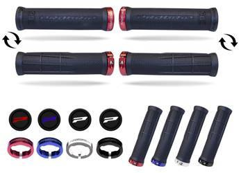 Manetki pg995 atv / jet ski / mtb (22+22mm, dł. 120mm) kolor czarny z białą blokadą lock-on (995-317) (995-101) - - std cena 64,80