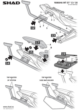 Stelaż kufra tylnego Shad do Yamaha MT 07 (2018-)