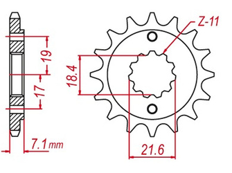 ZĘBATKA PRZEDNIA HORNET 2260 14 (2160 14) SUZUKI RMZ 450 '13-'20 SAMOOCZYSZCZAJĄCA (JTF1443.14SC) (ŁAŃC. 520)