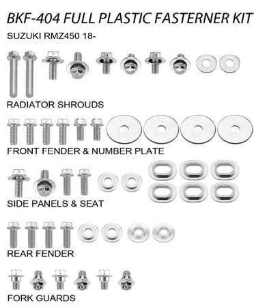 KOMPLET ŚRUB DO PLASTIKÓW SUZUKI RMZ 450 '18-20 (BKF-404)