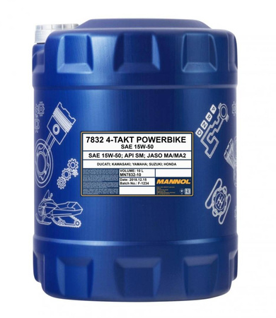 Mannol olej silnikowy 4t motorbike 15w50 10l ester + ma2 semisyntetyk (7832)