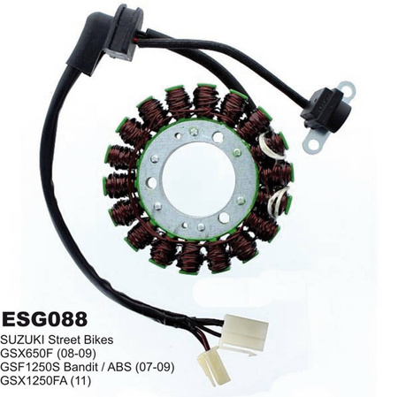 Uzwojenie alternatora (stator) suzuki gsf 650 '07-'08, gsf 1250 '07-'09, gsx 650f '08-'09, gsx 1250f '11 (z impulsatorem)