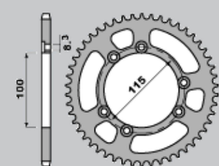 Zębatka tylna aluminiowa t7075 (ergal) 4423 50 beta 50rr, supermotard, fantic caballero (łańc. 420) kolor srebrny