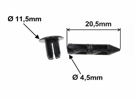 Spinka Owiewki M6 Kołek Nit Plastikowy Do Motocykli Skuterów 100 sztuk